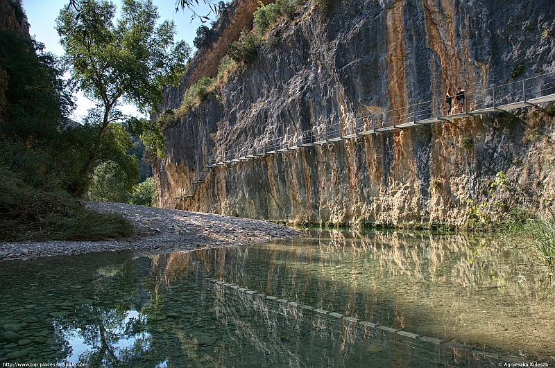 Hiking in Spain - a hiking path above the Rio Vero river photo