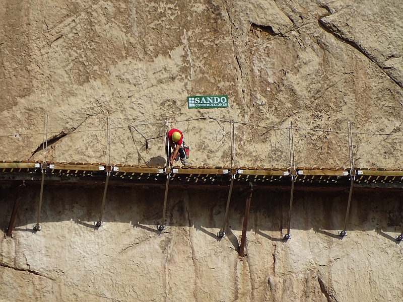 Caminito del Rey during renovation